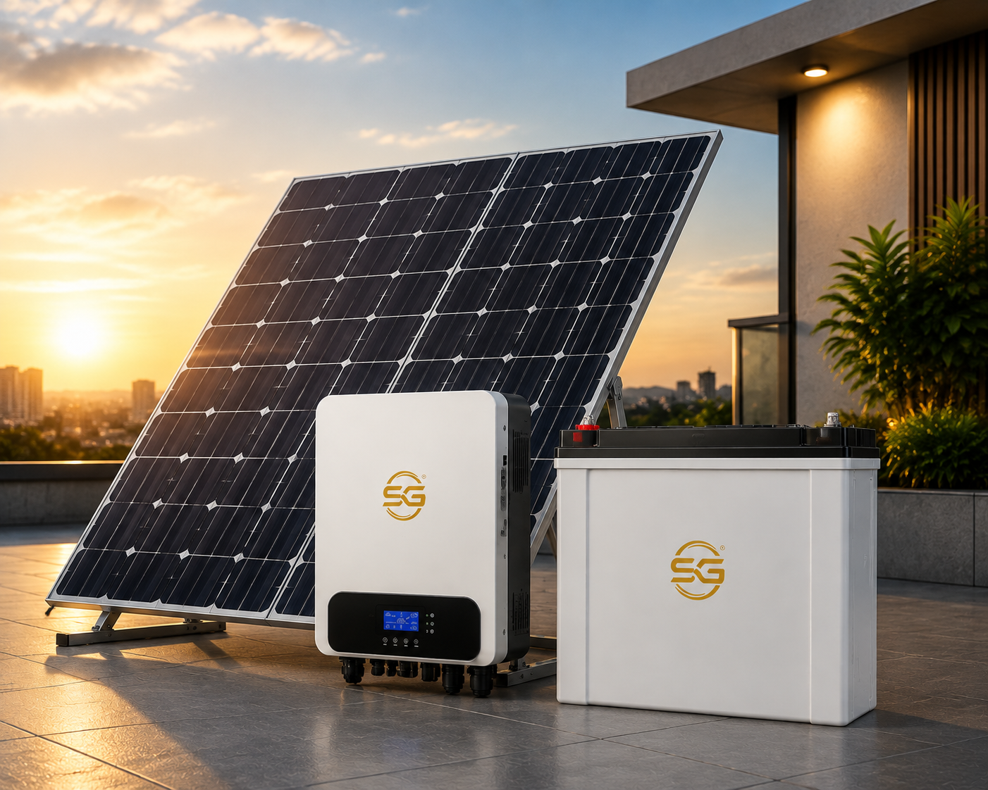 SANATAN Solar System with Battery — SANATAN On-Grid Solar Inverter System — SG Sanatan Noida